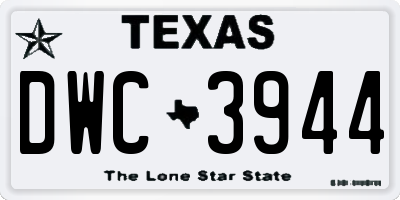 TX license plate DWC3944