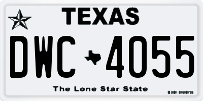 TX license plate DWC4055