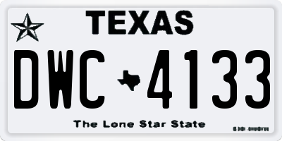 TX license plate DWC4133