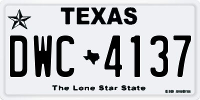 TX license plate DWC4137