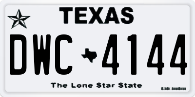 TX license plate DWC4144