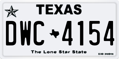 TX license plate DWC4154
