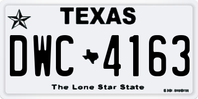 TX license plate DWC4163