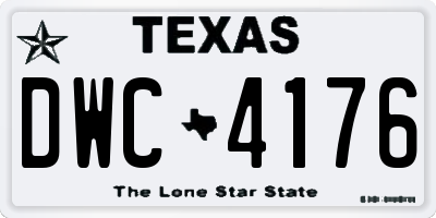 TX license plate DWC4176