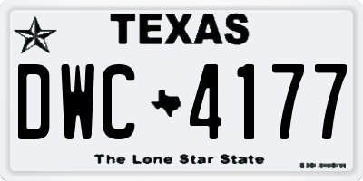 TX license plate DWC4177