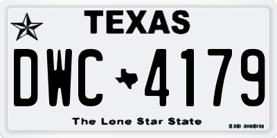 TX license plate DWC4179