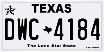 TX license plate DWC4184