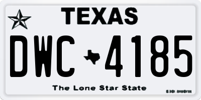 TX license plate DWC4185
