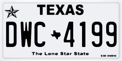 TX license plate DWC4199