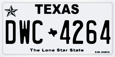 TX license plate DWC4264
