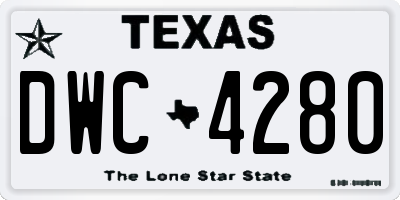 TX license plate DWC4280