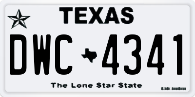 TX license plate DWC4341