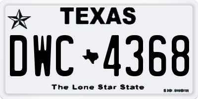 TX license plate DWC4368