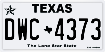 TX license plate DWC4373