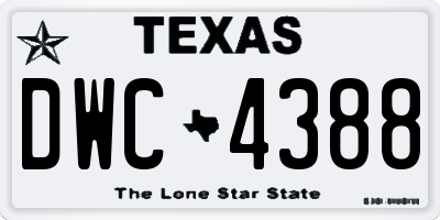 TX license plate DWC4388