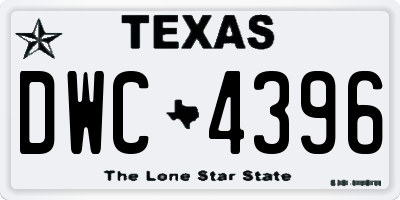 TX license plate DWC4396