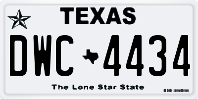 TX license plate DWC4434
