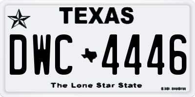 TX license plate DWC4446