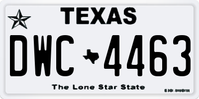 TX license plate DWC4463