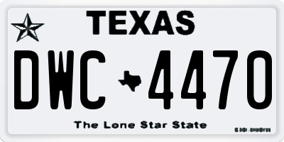 TX license plate DWC4470