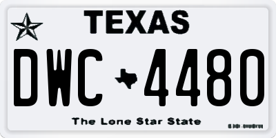 TX license plate DWC4480