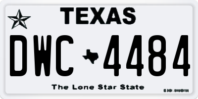 TX license plate DWC4484
