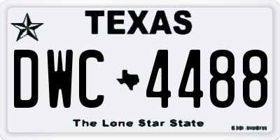 TX license plate DWC4488