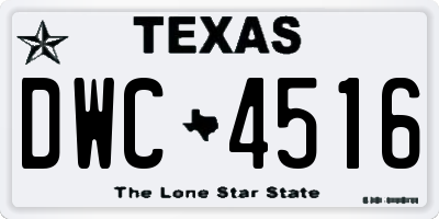TX license plate DWC4516