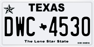TX license plate DWC4530