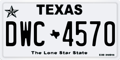 TX license plate DWC4570