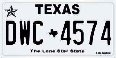 TX license plate DWC4574