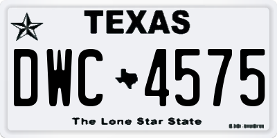 TX license plate DWC4575