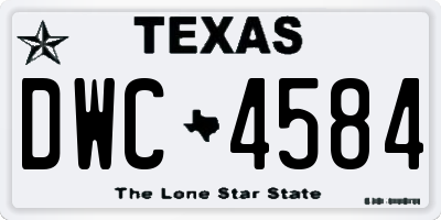TX license plate DWC4584