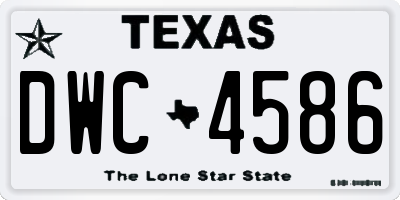 TX license plate DWC4586