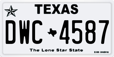 TX license plate DWC4587