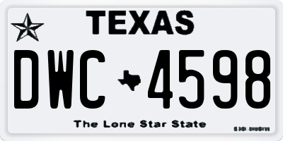 TX license plate DWC4598