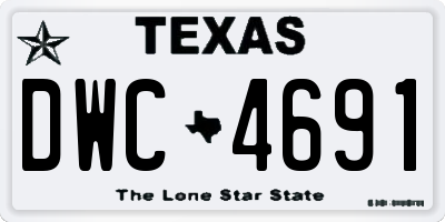 TX license plate DWC4691