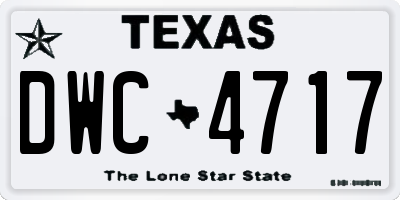 TX license plate DWC4717