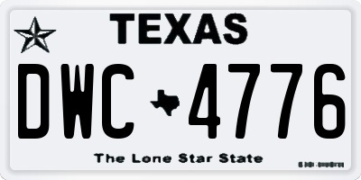 TX license plate DWC4776