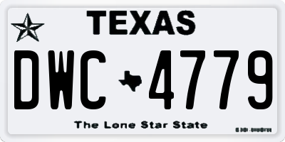 TX license plate DWC4779