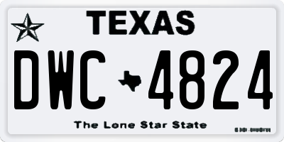 TX license plate DWC4824