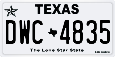 TX license plate DWC4835