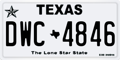 TX license plate DWC4846