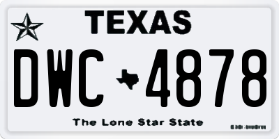 TX license plate DWC4878