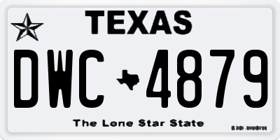 TX license plate DWC4879