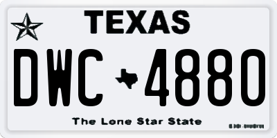 TX license plate DWC4880