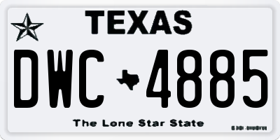 TX license plate DWC4885