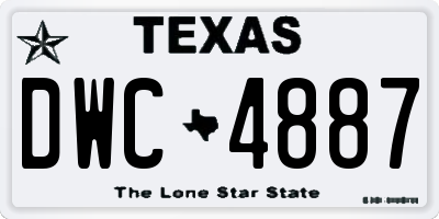 TX license plate DWC4887