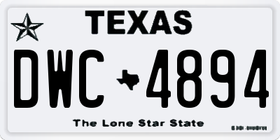 TX license plate DWC4894