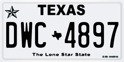 TX license plate DWC4897